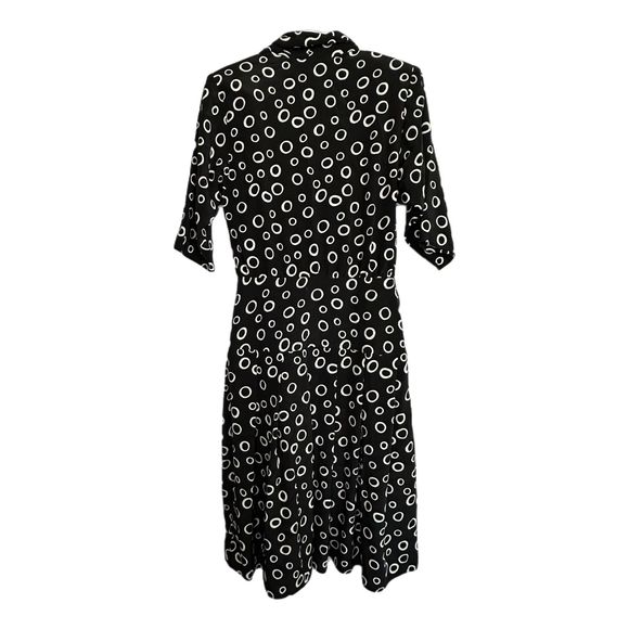 Nilani Vintage Black Dress with White Circles, Size 3/4, Pre-owned - Picture 2 of 3